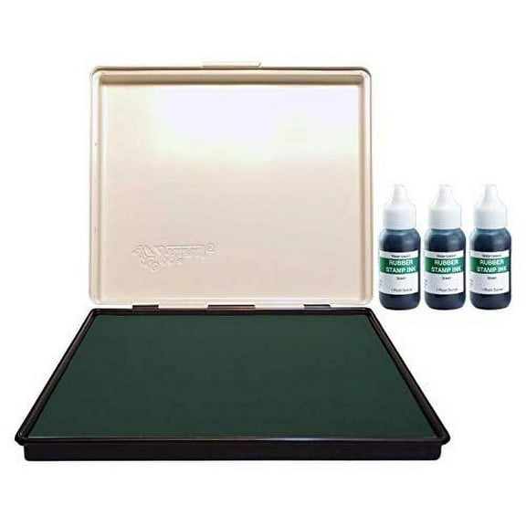 Infusion 8" x 12" Extra Large Industrial Stamp Ink Pad, Your Go to Large Stamp Ink Pad for Bright Color, Even Coverage and Durability, Green Stamp Pad