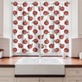 thumbnail image 2 of Ambesonne Fruits Kitchen Curtains, Cartoon Apple Fruit Pattern, 55"x39", Dark Coral White Green, 2 of 3