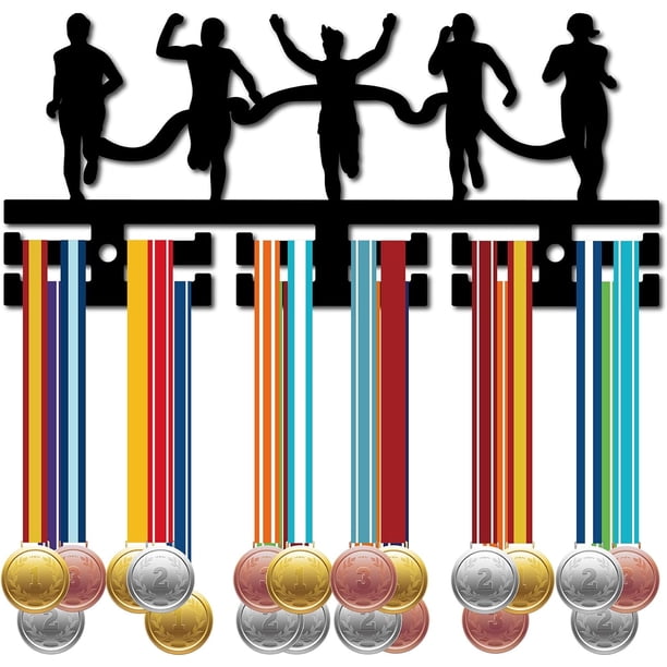 Perchero de acrílico para medallas de atletismo, para colgar en la pared, para colgar en la pared, con más de 40 medallas