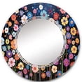 thumbnail image 2 of Designart "Kaleidoscope of Abstract Colorful Wildflowers" Floral Round Wall Mirror - Traditional Oval Printed Decorative Oversized Mirror - Multiple Color Options, 2 of 4
