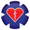 thumbnail image 1 of Beistle BT070 2 in. Medical Star Icon with Heart Button, Blue, 1 of 1