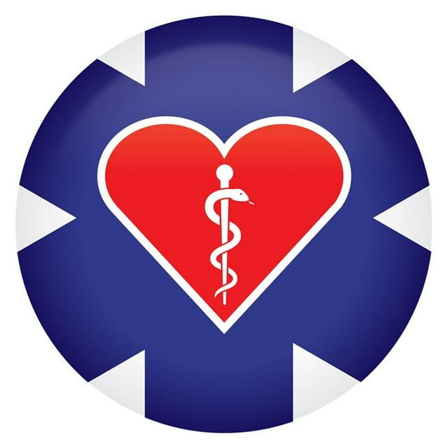 Beistle BT070 Icône Étoile Médicale de 2 Po avec Bouton en Forme de Cœur, Bleu