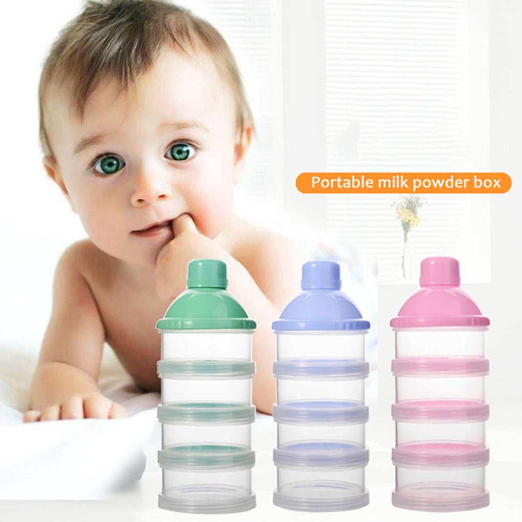 4 Layers Infant Baby Milk Powder Feeding Dispenser Storage Case Container Travel 
