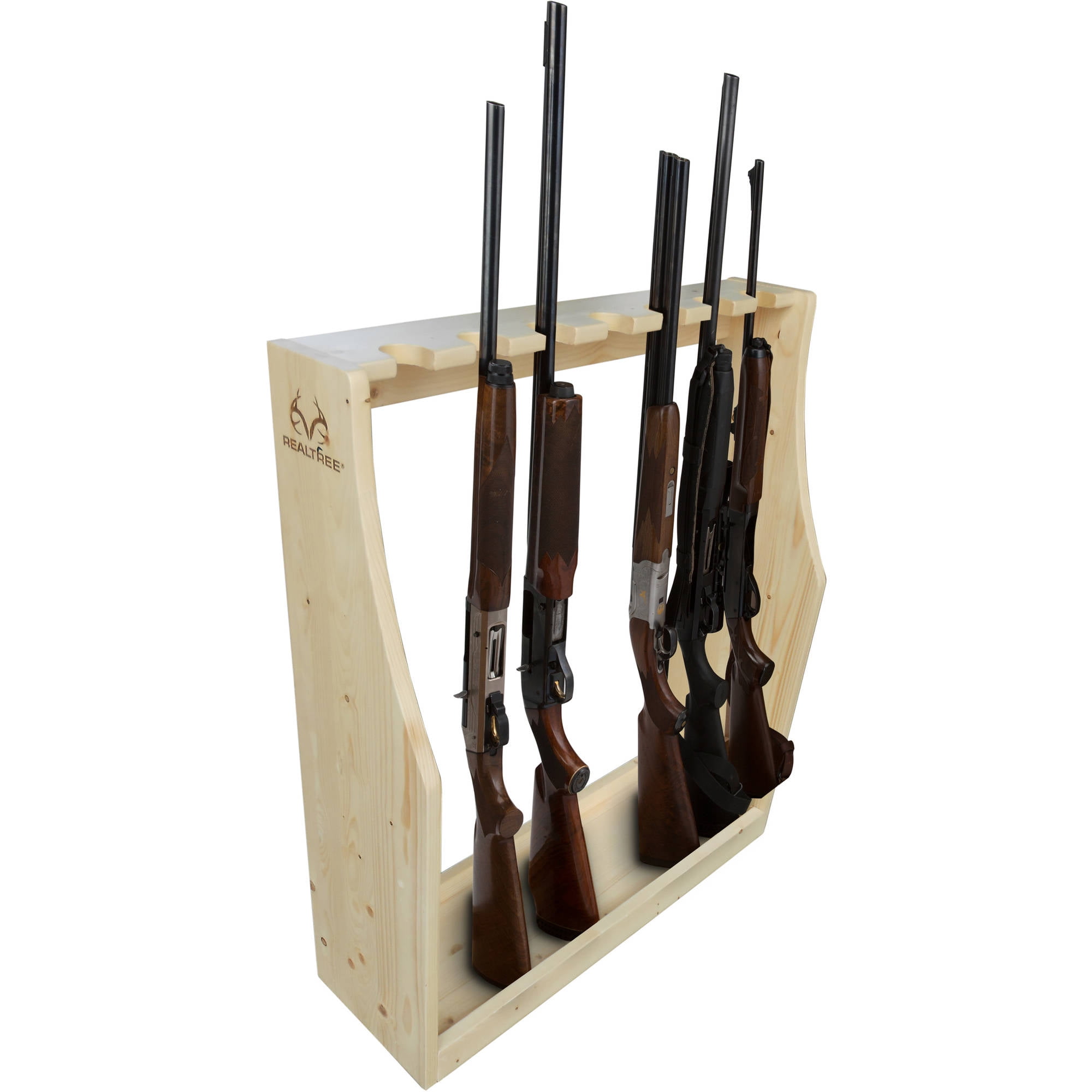 Rush Creek Creations REALTREE Freestanding 7 Gun Pine Storage Rack by Rush Creek Creations