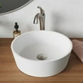 thumbnail image 3 of KRAUS Natura™ 15-inch White Matte Solid Surface Round Bathroom Vessel Sink and Spot Free Arlo™ Faucet Combo Set with Pop-Up Drain, Stainless Brushed Nickel Finish, 3 of 9