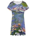 thumbnail image 3 of Water Lilies Short Sleeve Dress Women Summer Evening Dresses Ladies Sundress, 3 of 7