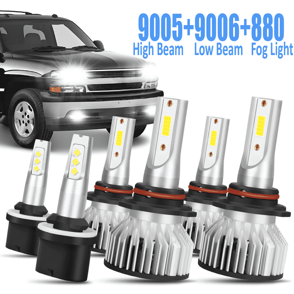 For Chevy Suburban Tahoe 2000 2001 2002 2003 2004 2005 2006 LED Headlight Fog Light Bulbs