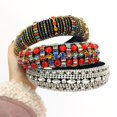 thumbnail image 2 of MesaSe Vintage Femmes Faux Rubis Multicolore Strass Cheveux Cerceau Large Bandeau Chapeaux, 2 of 6