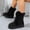 Black, variant on Women's Winter Faux Fur Trim Snow Boots, Platform Faux Suede Lace-Up Warm Outdoor Boots