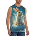 thumbnail image 2 of Balery Cute Angel Winged Rabbit Men's Sleeveless Muscle Shirts Workout Tank Top, Moisture Wicking, Odor Protection-Small, 2 of 8