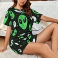 thumbnail image 4 of Salouo Eyeball Monster Pattern Short-Sleeved Pajama Set for Women，Round Neck Pajamas Short Sleeve Sleepwear Set Summer Pajamas Set Lounge Sets 2-Piece Pj-X-Large, 4 of 6