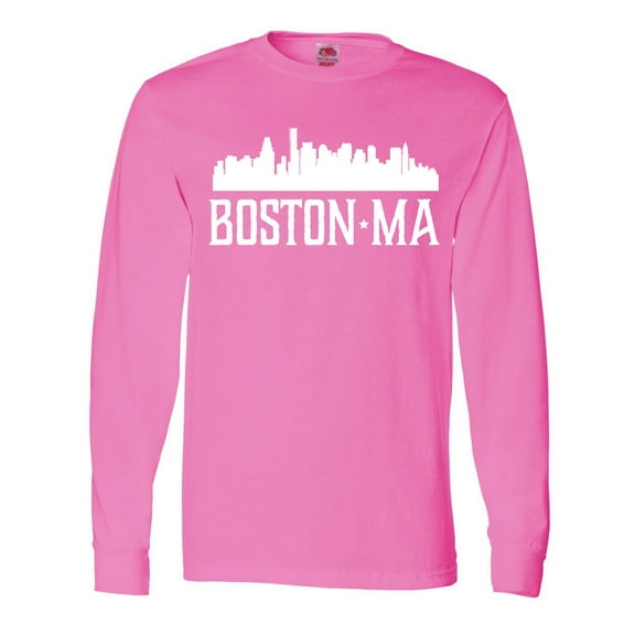 Inktastic Boston Massachussetts Skyline City Silhouette Long Sleeve T-Shirt