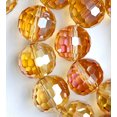 thumbnail image 3 of U8MO 14mm Pretty Faceted Orange Crystal Quartz Round Loose Beads 14pcs, 3 of 6
