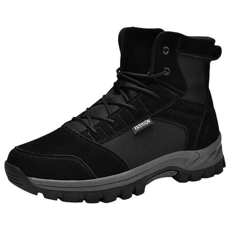 

Povozer Men s Hiking Boots Hiking Shoes Waterproof Outdoor Mountaineering Boots(Black 10.5)