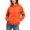 Orange, variant on Women Zip Hooded Jacket Sunscreen Long Sleeve High Neck Smocked Cuffs Slim Casual Basic Travel Workout Solid Zip Up Jacket, Orange S