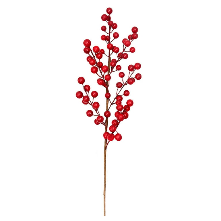 Artificial Red Berry Stems Christmas Berries for Festival Holiday