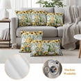 thumbnail image 6 of Sunflower Gnomes Outdoor Waterproof Pillow Covers, Spring Farmhouse Daisy Leaf Wooden Grain Decorative Square Throw Pillowcase Sofa Cushion Sham for Patio/Couch/Chair, 18"x18" 2 Pack, 6 of 8