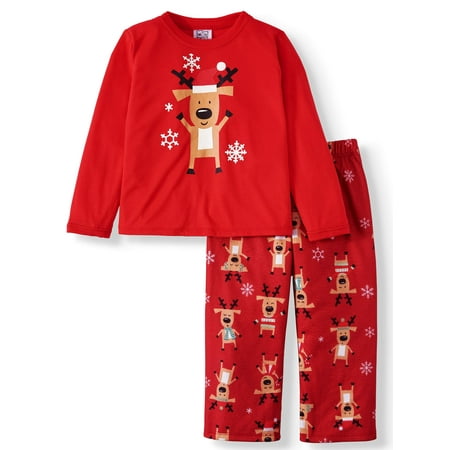 Christmas Jammies Wife Toast & Jammies Matching Family Christmas Pajamas Toddler Boy or Girl Unisex, 2-Piece Reindeer Set ()