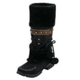 thumbnail image 2 of YOUSNH Chaud à Bout Haut Neige Talons Ronds Rétro Garder Milieu Chaussures Boule de Poils Bottillons à Enfiler Femmes Bottes pour Femmes Bottes Femmes Noir 8, 2 of 7