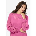 thumbnail image 4 of Roaman's Women's Plus Size Pullover Sweater With Cutout Detail, 4 of 6