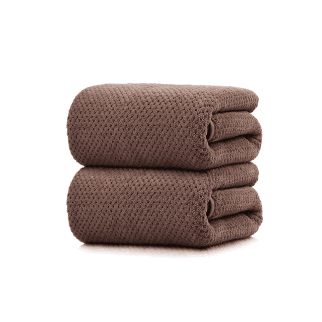 Toallas de Baño Completo Grande 70×140 cm 2 Piezas, Marrón