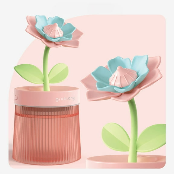 RAPOBRIX Mini Air Humidifier for Bedroom - Quiet Easy Clean Cool Mist with Night Light (Pink) for Home/Baby/Plant