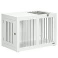 thumbnail image 1 of PawHut 31.5" Dog Crate Furniture with Double Doors, for Medium Dogs, White, 1 of 10