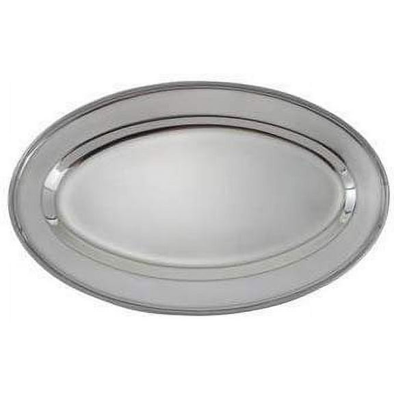 Winco OPL-14 Stainless Steel Oval Platter, 14-Inch by 8.75-Inch by Winco
