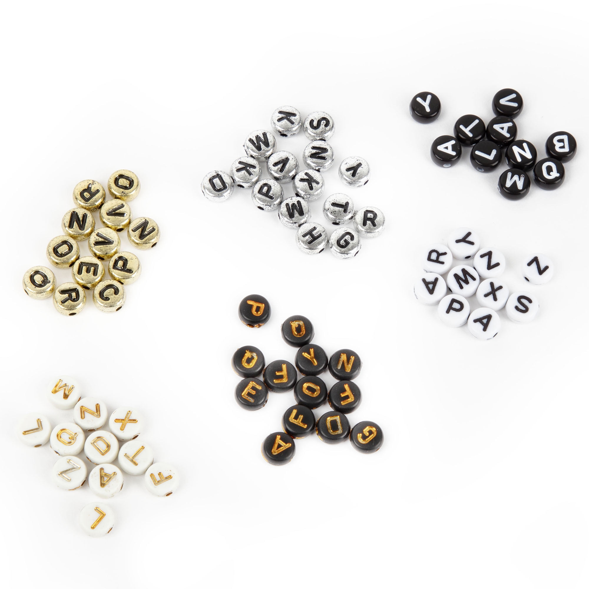 Cousin DIY Metallic Alphabet Bead Mega Mix, Silver/Gold, 1200 Piece, Unisex, Model 69991771