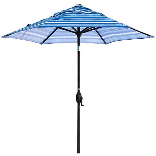 Abba Patio 7 5ft Umbrella Outdoor Market Table With Push On Tilt And Crank For Garden Lawn Deck Backyard Pool Blue White Stripe Com Abba Patio 7 5ft Umbrella Outdoor, 7.5 Patio Umbrella