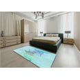 thumbnail image 4 of Ahgly Company Indoor Square Patterned Tron Blue Area Rugs, 8' Square, 4 of 6