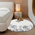 thumbnail image 2 of Round Rugs 7Ft, Watercolor Gray Round Area Rug Washable Indoor Throw Carpet, Botanical Pine Tree Large Non Slip Circle Rug for Dining Room Playroom Home Decor Aesthetic, 2 of 8