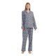 thumbnail image 3 of Conjunto de Pijamas de Franela para Mujer 100% Algodón, Ropa de Descanso para Mujer, Manga Larga, Botón, Cintura con Cordón, Ropa de Dormir Cálida, Flores de Ensueño Azul M, 3 of 6