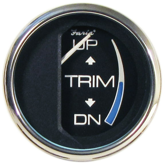 Faria  13709; Chesapeake Stainless Steel Black Trim Gauge Fits OMC