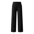 thumbnail image 4 of Vrorvz Straight Leg Pant for Women Elastic Waisted Pants Summer Workout Yoga Athletic Trousers with Pocket, 4 of 5