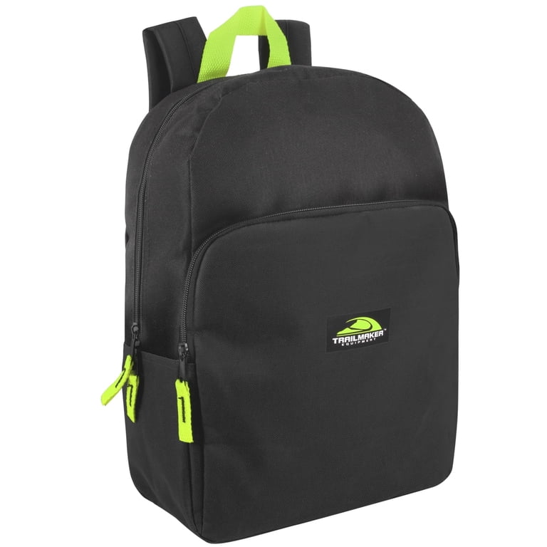 Trailmaker 15 Inch Classic Backpack, Black & Neon Green photo 1