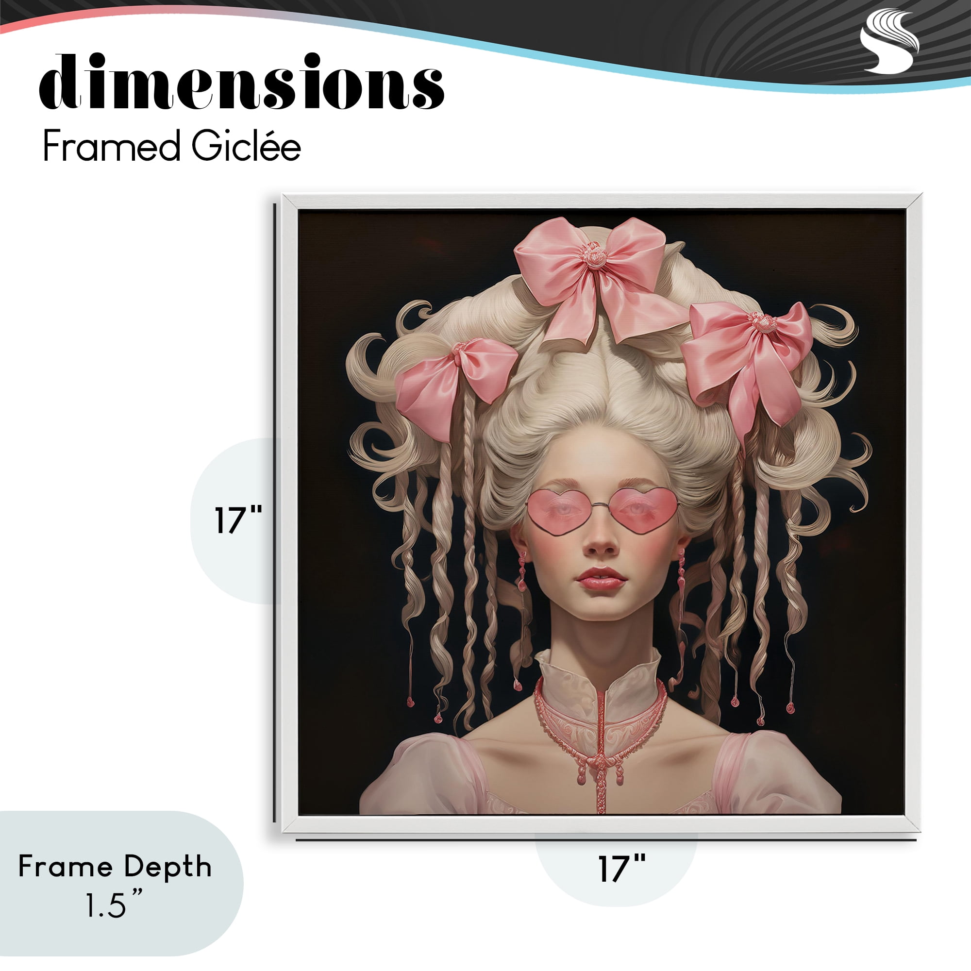 Stupell Industries Rococo Woman Opulent Ribbons White Framed Giclee Art, design by Grotto Studios