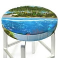 thumbnail image 3 of Fotbe Island And Coral Reef Stool Covers Round,Waterproof Round Bar Stool Covers Bar Chair Covers Washable Stool Cushion Slipcover for 12-14 Inch Chair-13 inch, 3 of 7
