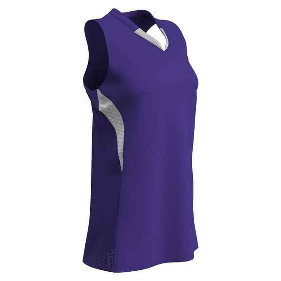 Champro Womens Decoy Racer Back Jersey Purple White 2XL
