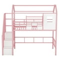 thumbnail image 6 of Metal Loft Bed with roof design and a storage box, Twin, Pink, 6 of 9