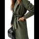 thumbnail image 4 of Chaqueta Clásica de Mujer con Solapa, Larga, Abertura Frontal y Cinturón, Abrigo Extra de Lana Verde M, 4 of 6
