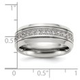 thumbnail image 6 of Auriga Fine Jewelry Stainless Steel Polished with CZ 8mm Men's Band Size 7, 6 of 8