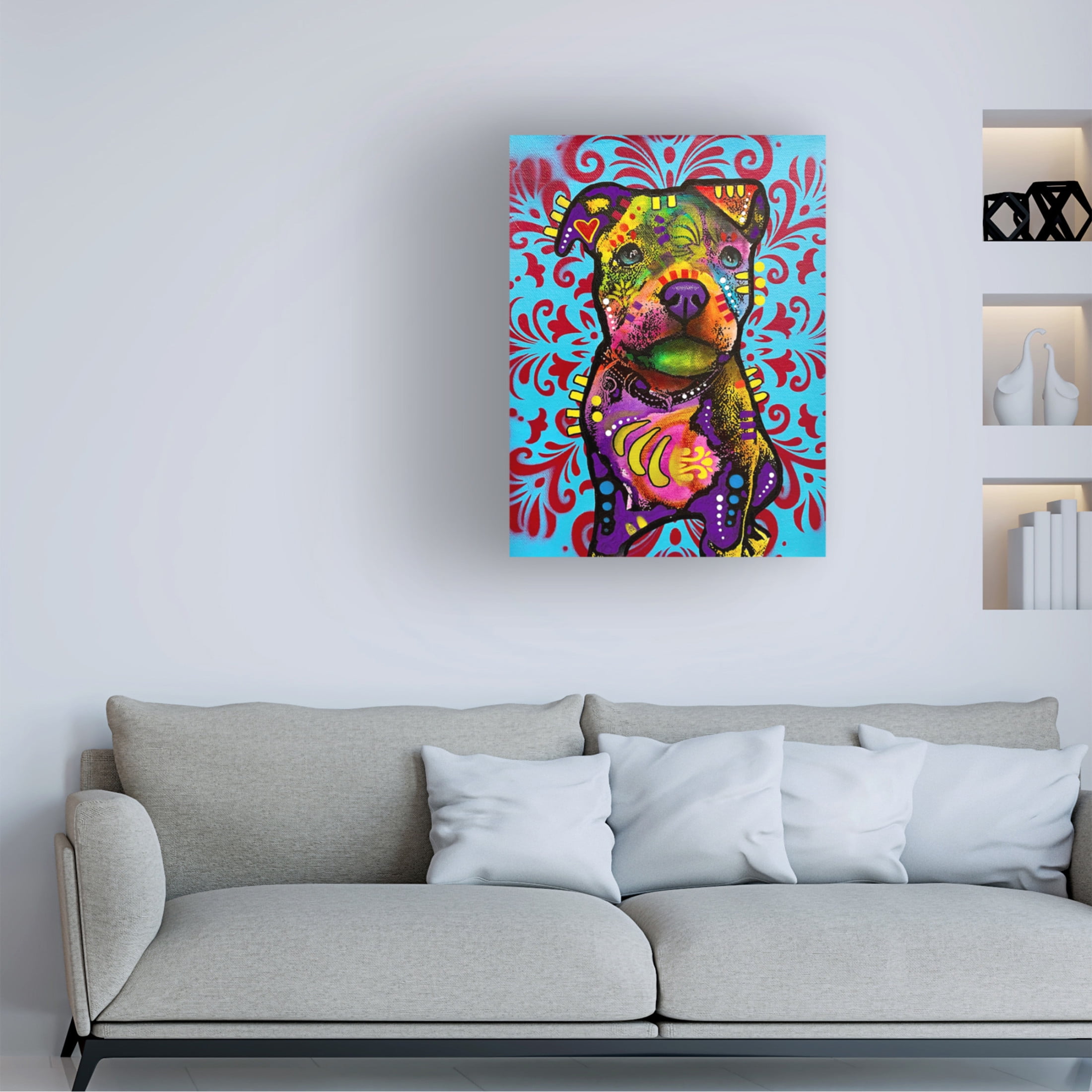 Canvas Wall Art - Dean Russo 'Pittie Pup' Wall Art for Living Room, Bedroom, or Office Décor by Trademark Fine Art - 35 x 47 Inches