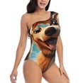 thumbnail image 3 of Goofa Blue Sky Cute Dog Pattern Women's One Piece Swimsuits Tummy Control Bathing Suits Asymmetric One Shoulder Swimwear-Large, 3 of 6