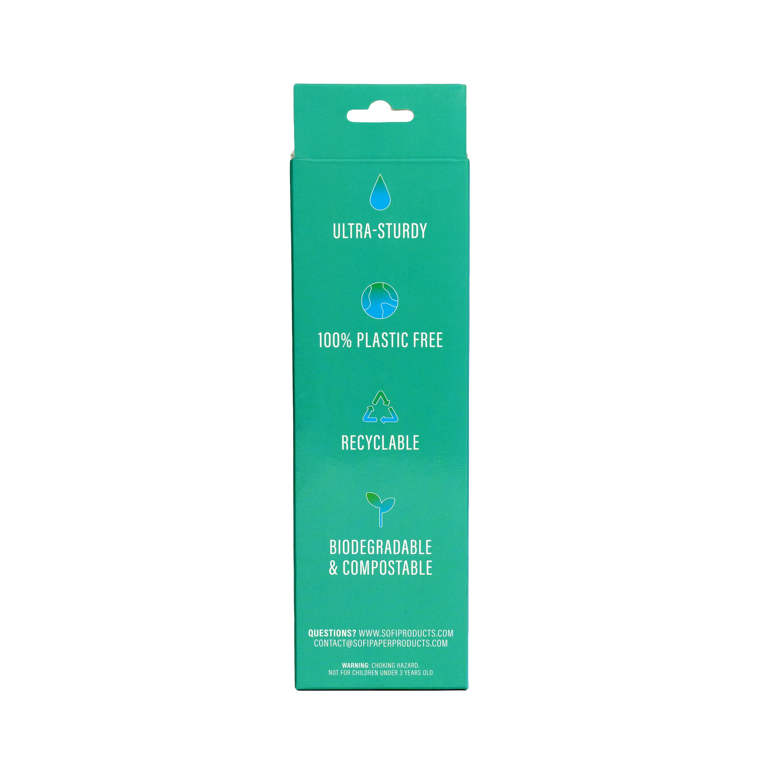SOFi Classic White Unwrapped Paper Straws 50ct