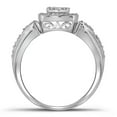 thumbnail image 2 of 10kt White Gold Womens Round Diamond Square Halo Cluster Ring 1/5 Cttw, 2 of 3