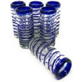 thumbnail image 2 of Hand Blown Mexican Tequila Shot Glasses – Set of 6 Blue Spiral Shot Glasses 2 oz, 2 of 6