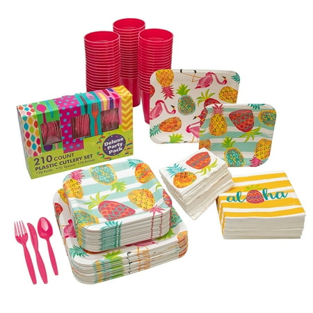 Fun Express 502 Pieces Bulk Pineapple Tableware Kit for 48 Guests