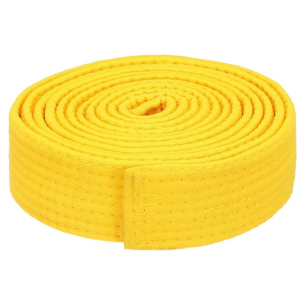 Uxcell 1 Pcs Cinturón de Clasificación de Taekwondo de Poliéster para Practicantes Amarillo 1.57 pulgadas x 9.2 pies