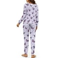 thumbnail image 3 of FOR U DESIGNS Purple Butterfly Drawstring Pajamas for Women Set Sleepwear Long Sleeve Tops and Pants 2 Pack Size 2XL Nightwear Comfortable Pjs for Women Winter, 3 of 6